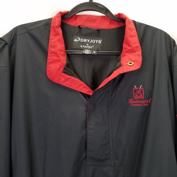 DryJoys by FootJoy Golf Jacket Men's M Black 1/4 Snap Up Windbreaker Belmont CC - Picture 7 of 16